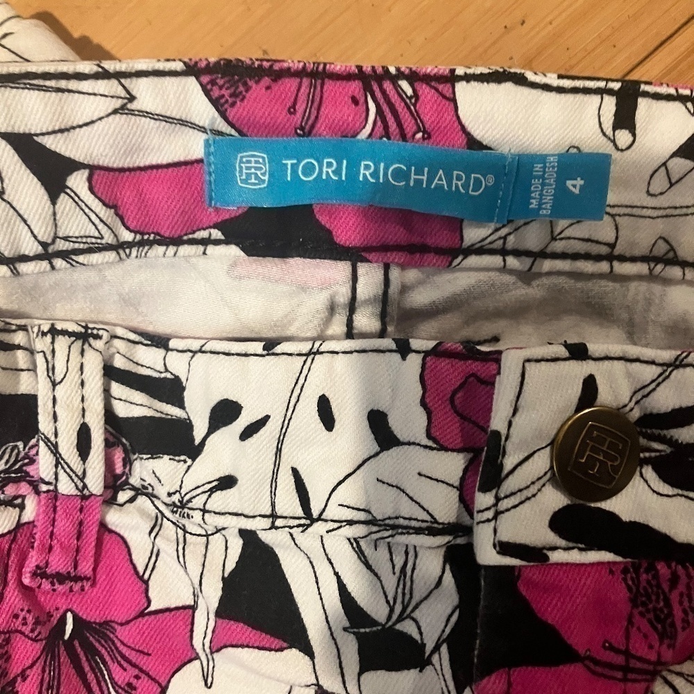 Tori Richard Tropical Floral skinny pants - Picture 2 of 5